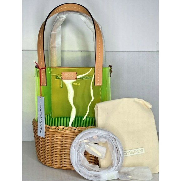 Frances Valentine Handbags - Frances Valentine large pvc yellow Wicker Bucket